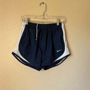 Nike Women's Dark Blue and White Athletic Shorts